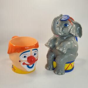 Ringling Brothers Barnum & Bailey Circus Clown & Elephant Souvenir Cups
